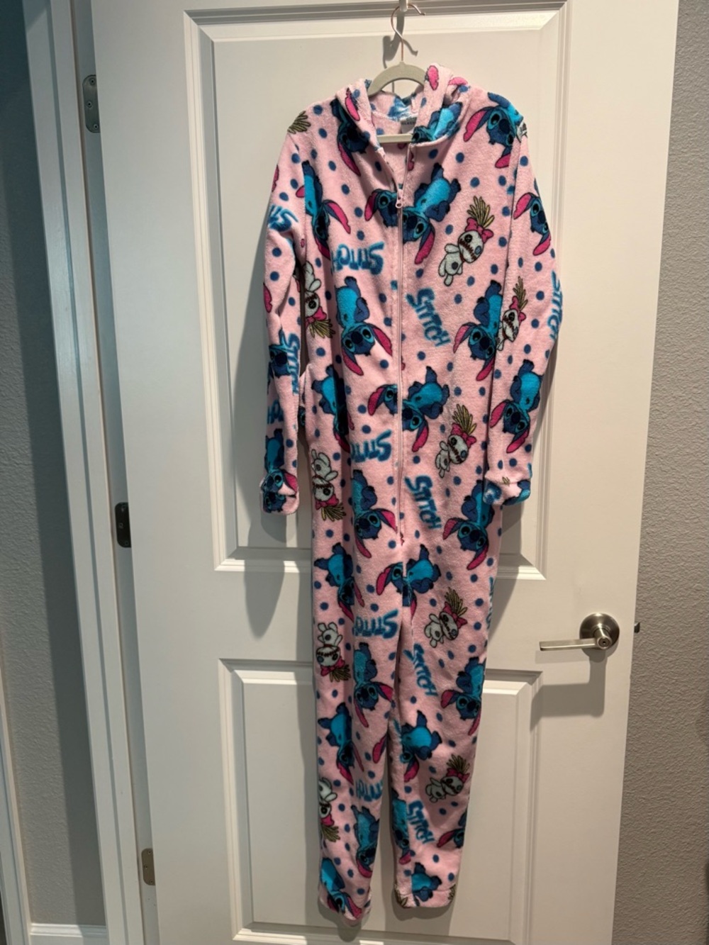 Stitch Pink Fleece Onesie Pajamas